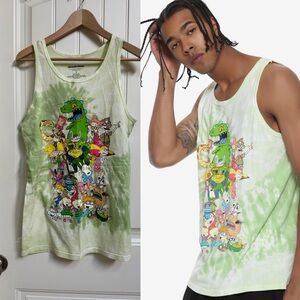 Nickelodeon Rugrats Green Retro Tie-Dyed Tank Top. Size S